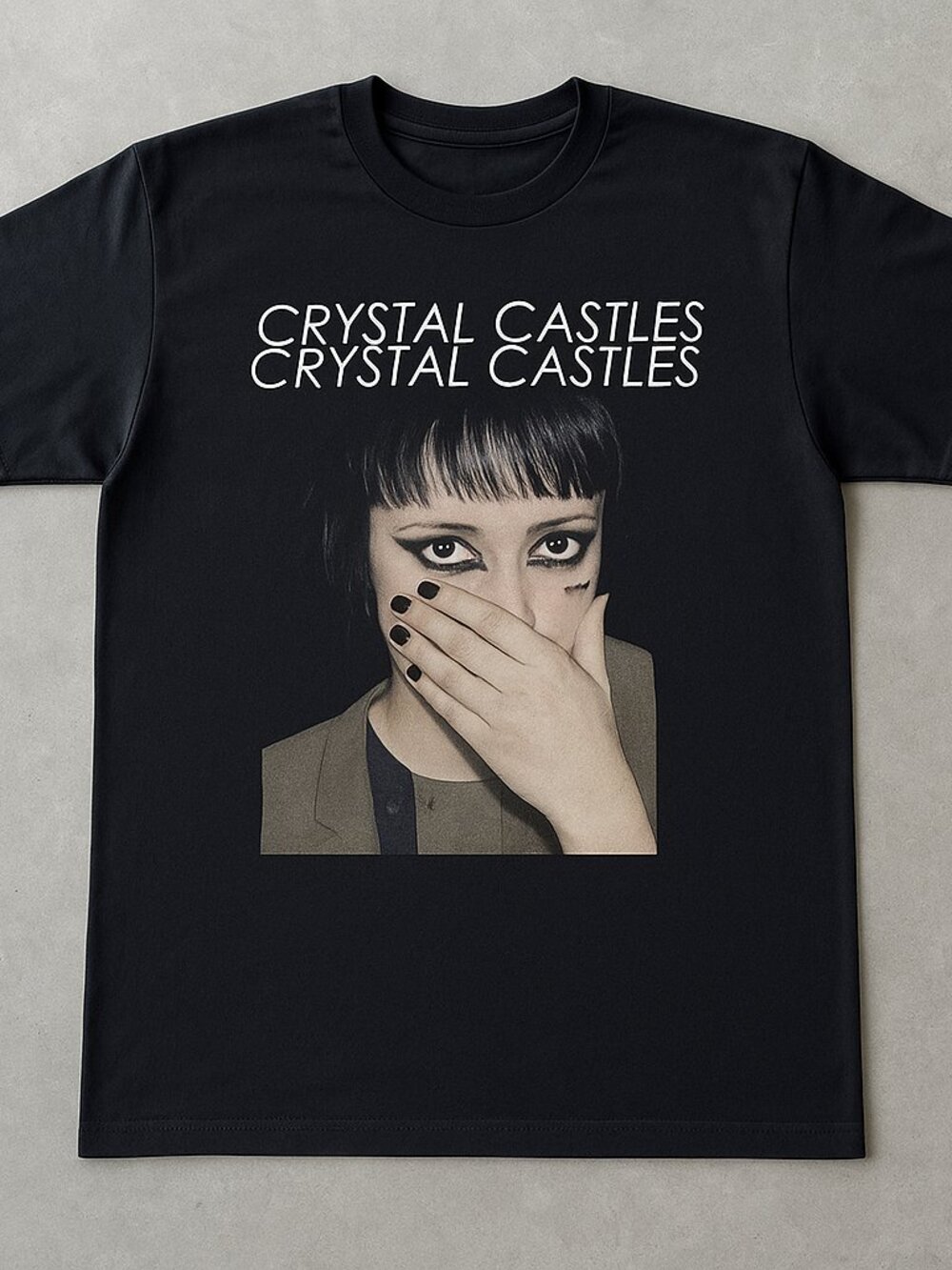 Crystal Castles Graphic T-Shirt Black Indie Electro Music Band Tee